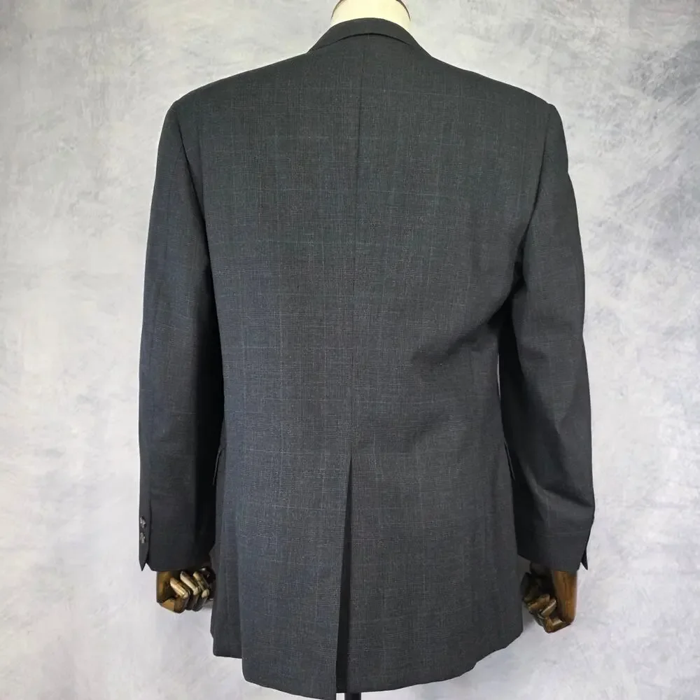 Vintage Brooks Brothers Blazer Mens 40 Long Gray Wool 2 Button Jacket USA Union